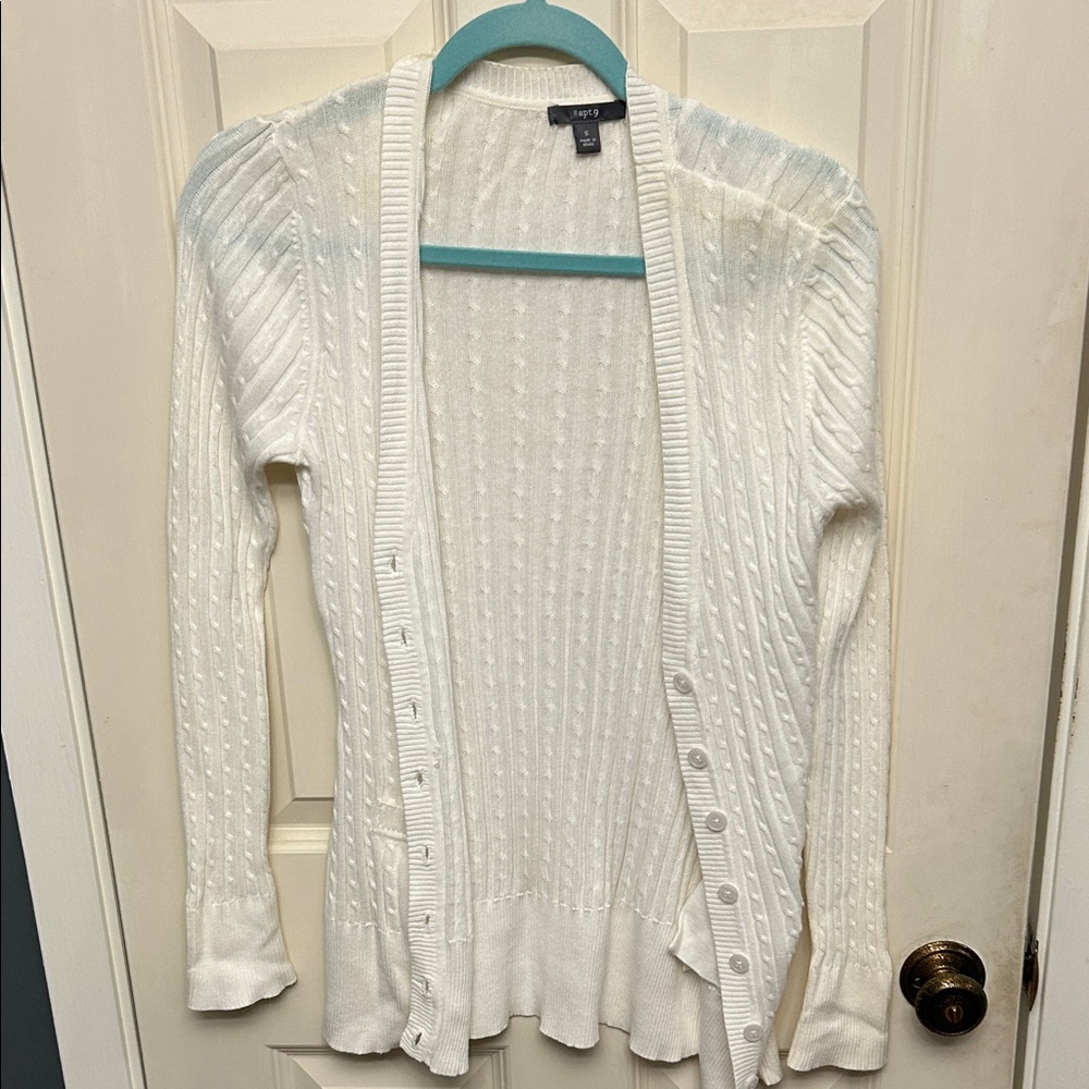 Apt. 9 Women's Cream Cardigan Sweater